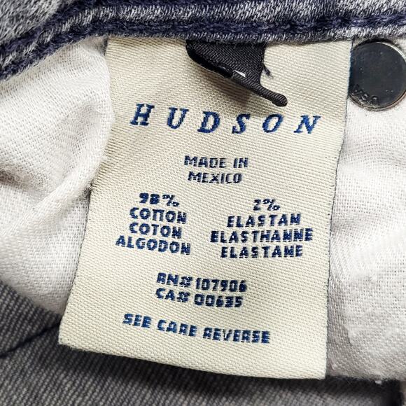 Hudson Charcoal Gray Jeans Slim Straight Leg 5-Pockets Zip Button Fly Women's 27 - Picture 8 of 10